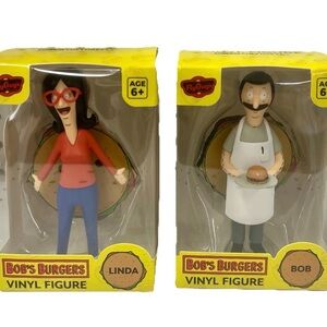 2x Bob's Burgers BOB & LINDA 4.5" Vinyl Figure with Stand Culturefly Toy New